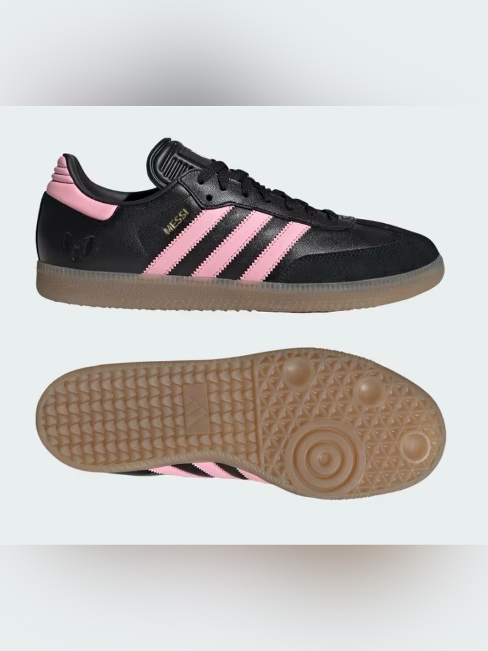 NIB [adidas] Samba Messi Indoor Soccer Shoes Sneakers Pink/Black Men’s 12 - Picture 4 of 15